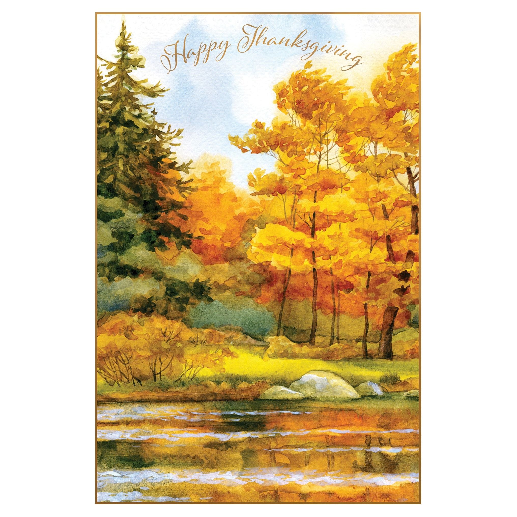 Autumn Lakeside Thanksgiving Card